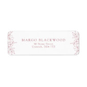 シンプルロマンチックピンクさくらんぼブロッサム差出人住所 ラベル (正面)