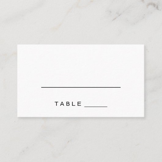 シンプルロマ結婚ンス書道の護衛カード プレイスカード (正面)