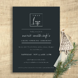 シンプルロミニマルゴ事業グランドオープン招待状 サンキューカード