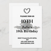 シンプルロミニマルゴ文字名の追加 招待状 (正面/裏面)