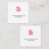 シンプルロミニマルゴ/デザインの水色を追加 スクエア名刺 (正面/裏面)