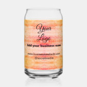 シンプルロミニマルゴ/デザインピンクオレンジのglを追加 ガラス缶 (正面)