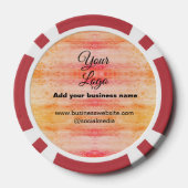 シンプルロミニマルゴ/デザインピンクオレンジのglを追加 ポーカーチップ (裏面)