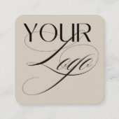 シンプルロミニマルゴQRコードカスタム文字 スクエア名刺 (正面)