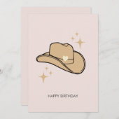 シンプルロモダンデオ女性のカーボーイ赤面誕生日 (正面/裏面)