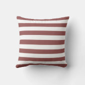 シンプルロージーブラウンベンガルストライプ名モノグラムの前 クッション (裏面)