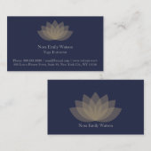 シンプルロータスフラワーブルービジネスカード 名刺 (正面/裏面)