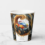 シンプルロードモンスタートラック誕生日 紙コップ (正面)