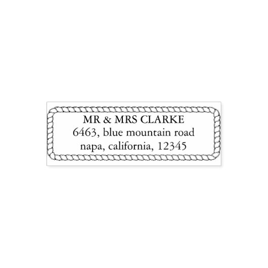 シンプルロー縁どカスタム差出人住所 セルフインキングスタンプ (デザイン)