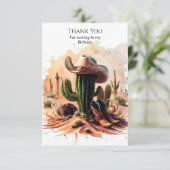 シンプルワイルドウエストカウボーイ誕生日 サンキューカード (スタンド正面)