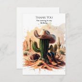 シンプルワイルドウエストカウボーイ誕生日 サンキューカード (正面/裏面)