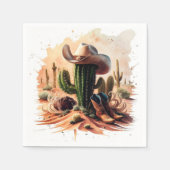 シンプルワイルドウエストカウボーイ誕生日 スタンダードカクテルナプキン (正面)