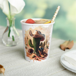 シンプルワイルドウエストカウボーイ誕生日 紙コップ