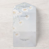 シンプルワイルドデイジーオング淡い色のレーブルー オールインワン招待状 (外側)