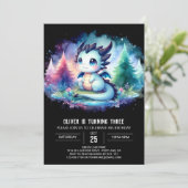 シンプルワイルドドラゴン誕生日 招待状 (スタンド正面)