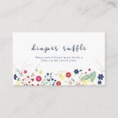 シンプルワイルドフラワーおむつラッフルベビーシャワー エンクロージャーカード (正面)