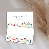 シンプルワイルドフラワーおむつラッフルベビーシャワー エンクロージャーカード