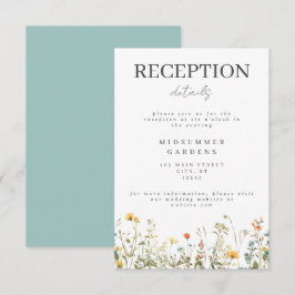 シンプルワイルドフラワーウェディングレセプション エンクロージャーカード