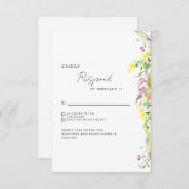 シンプルワイルドフラワーウェディングRSVP 出欠カード (正面/裏面)