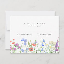 シンプルワイルドフラワーウェディングRSVP 出欠カード