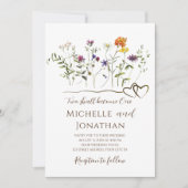 シンプルワイルドフラワーガーデン結婚フローラのクリスチャン 招待状 (正面)