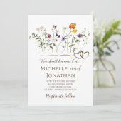 シンプルワイルドフラワーガーデン結婚フローラのクリスチャン 招待状 (スタンド正面)
