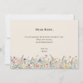 シンプルワイルドフラワーシダ花嫁付きカード 招待状 (裏面)