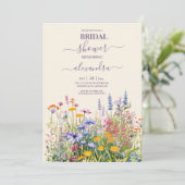 シンプルワイルドフラワーズボタニカルガーデンブライダルシャワー 招待状 (スタンド正面)