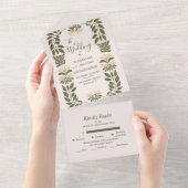 シンプルワイルドフラワーズボタニカル庭園の結婚式 オールインワン招待状 (貼ってはがせる)