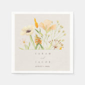 シンプルワイルドフラワーズボタニカル庭園の結婚式 スタンダードカクテルナプキン (正面)