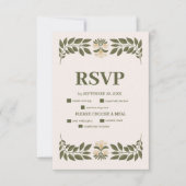 シンプルワイルドフラワーズボタニカル庭園の結婚式 出欠カード (正面)