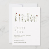 シンプルワイルドフラワーズ結婚式招待状 招待状 (正面)