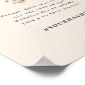 シンプルワイルドフラワーファーンベージュ結婚のハッシュタグ ポスター (角)