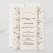 シンプルワイルドフラワーファーンベージュ結婚のリハーサル 招待状 (正面)