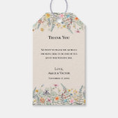 シンプルワイルドフラワーファーンベージュ結婚の感謝 ギフトタグ (正面)
