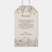 シンプルワイルドフラワーファーンベージュ結婚の歓迎 ギフトタグ (正面)