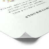 シンプルワイルドフラワーファーンミントグリーン結婚ズハッシュタグ ポスター (角)