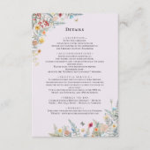 シンプルワイルドフラワーファーンラベ結婚ンダー詳細 エンクロージャーカード (正面)