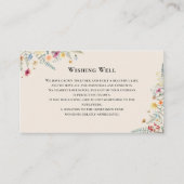 シンプルワイルドフラワーファーン結婚ベージュの願い エンクロージャーカード (正面)