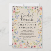 シンプルワイルドフラワーブライダルシャワーブライダルブランチ 招待状 (正面)