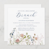 シンプルワイルドフラワーブライダルシャワーブランチ 招待状 (正面/裏面)
