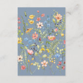 シンプルワイルドフラワーブルーQRコードとRSVP結婚's エンクロージャーカード (裏面)