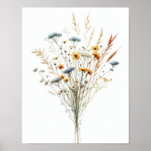 シンプルワイルドフラワーブーケ5 ポスター (正面)