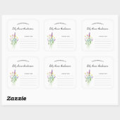 シンプルワイルドフラワーベイビーシャワー蔵書票シール スクエアシール (シート)