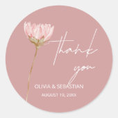 シンプルワイルドフラワーボホ | Dusty Blueありがとうございました ラウンドシール (正面)