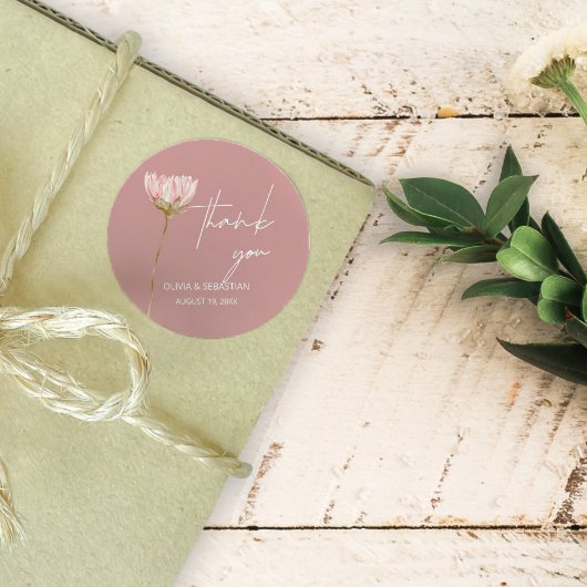 シンプルワイルドフラワーボホ | Dusty Blueありがとうございました ラウンドシール