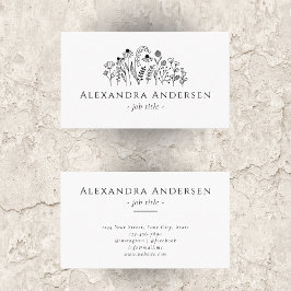 シンプルワイルドフラワーミニマルフローラ 名刺