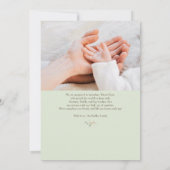 シンプルワイルドフラワーミント写真誕生のお知らせ 招待状 (裏面)