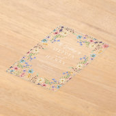 シンプルワイルドフラワーモダン素朴庭園の結婚式 アクリル招待状 (レイダウン)