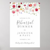 シンプルワイルドフラワーリハーサルディナーウェルカム ポスター (正面)